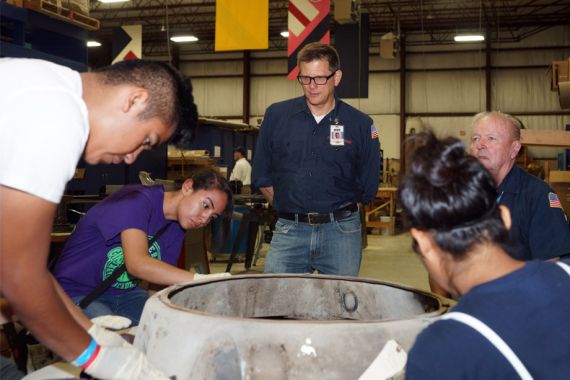 Cadets assist with restoration of World War II aircraft that will be displayed at Chicago’s Navy Pier.
