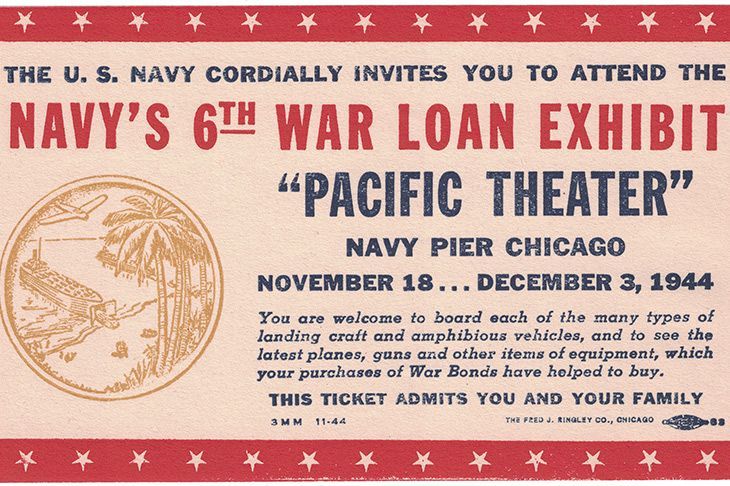 U.S. Navy historical propaganda poster, Navy Pier Chicago 
